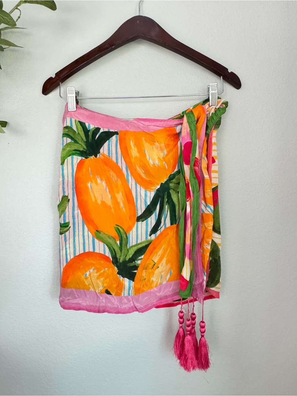 Farm Rio Fruits Scarves Blouse Skirt Set S M Tropical Resort Maximalist - Picture 5 of 12